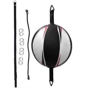 Leather Floor to Ceiling Double End Dodge Ball Black/ White